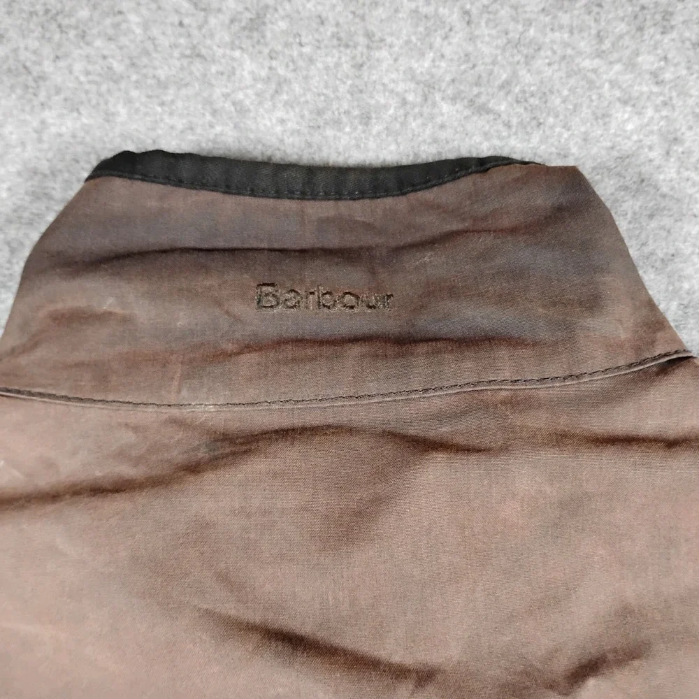 Barbour Ladies Utility Waxed Cotton Jacket Brown LWX0004 Size US 12 UK 16 Fair - Picture 15 of 16